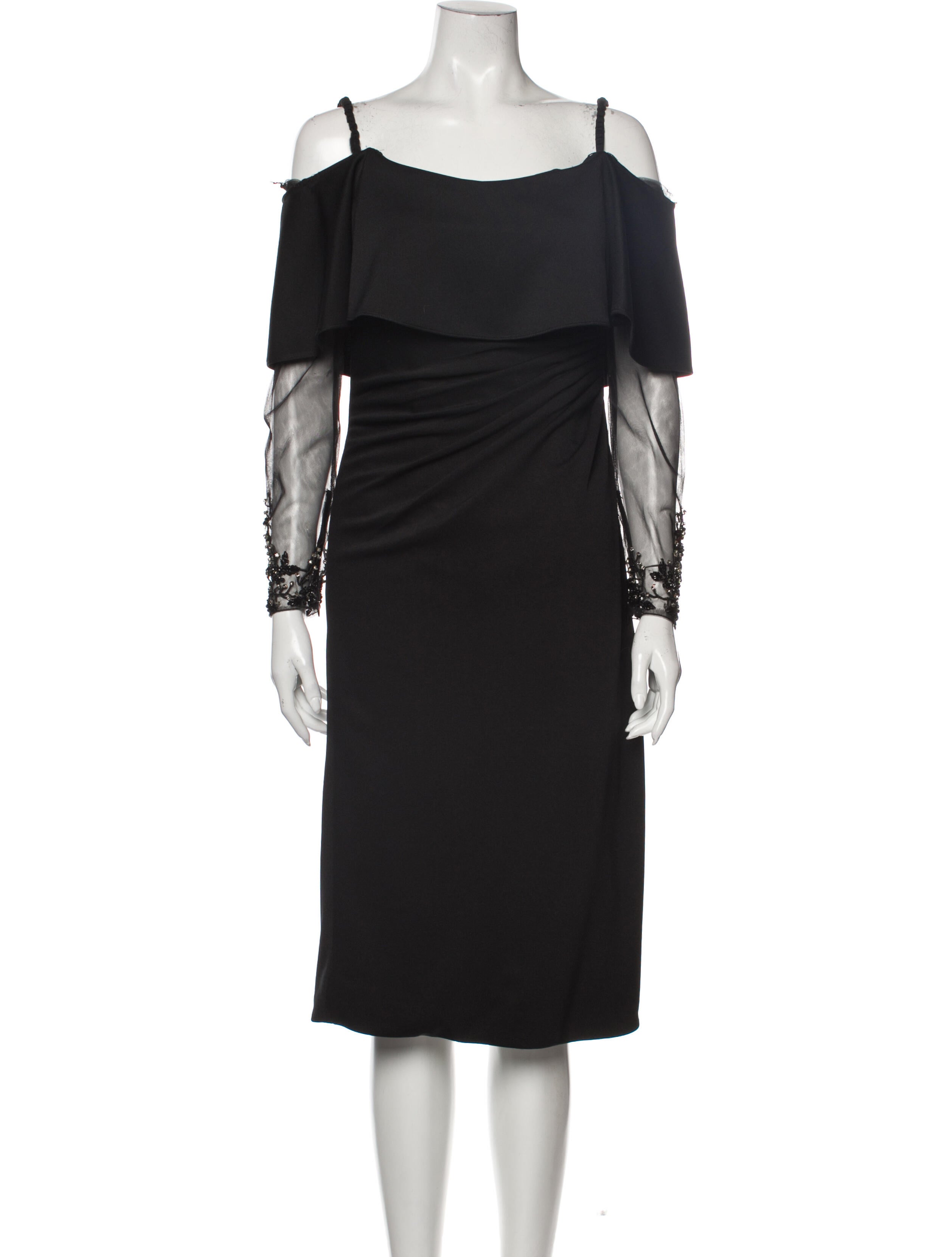 Jovani Off-The-Shoulder Knee-Length Dress