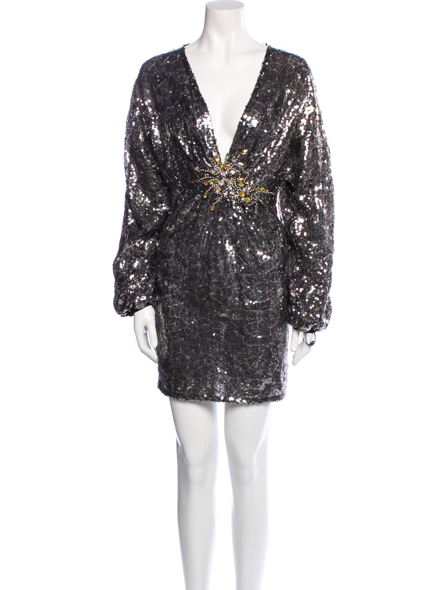 Jovani V-Neck Mini Dress