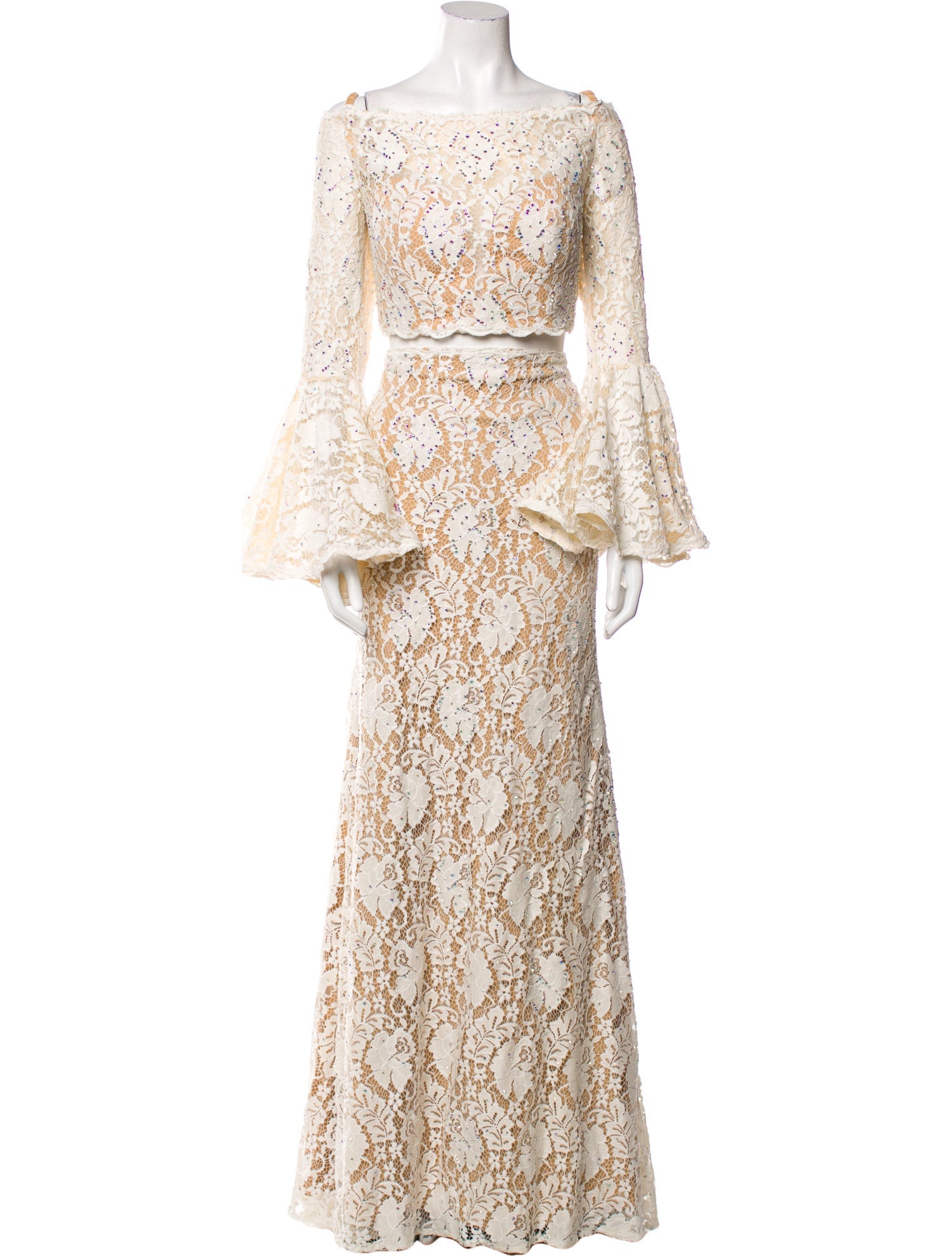 Jovani Lace Pattern Long Dress