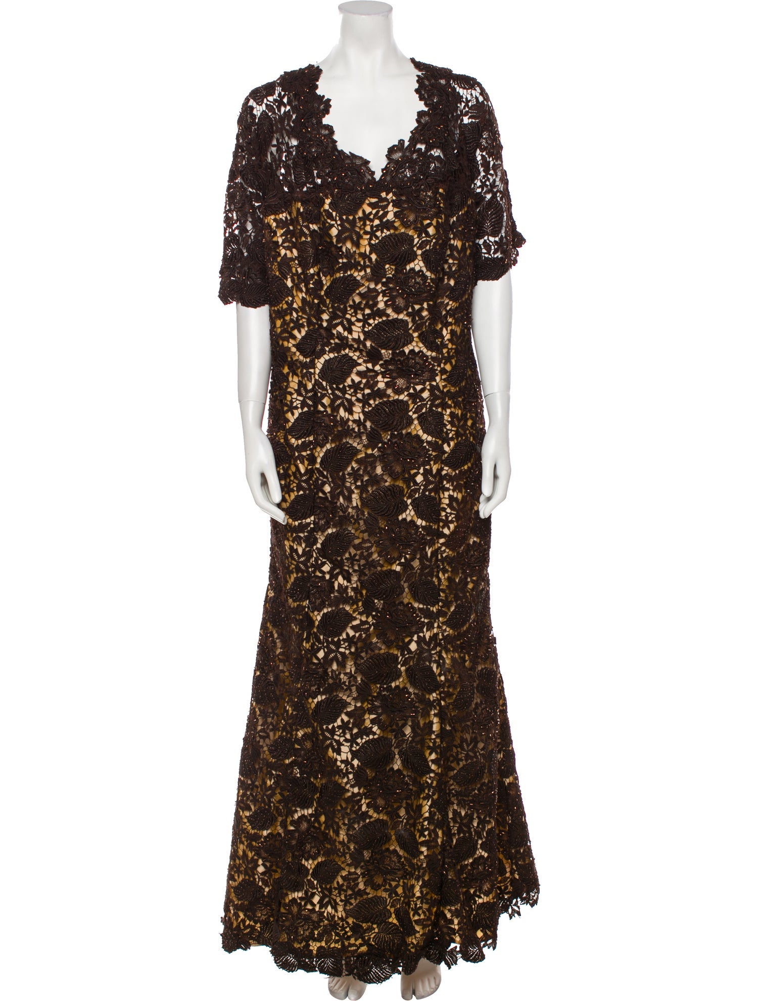 Jovani Lace Pattern Long Dress