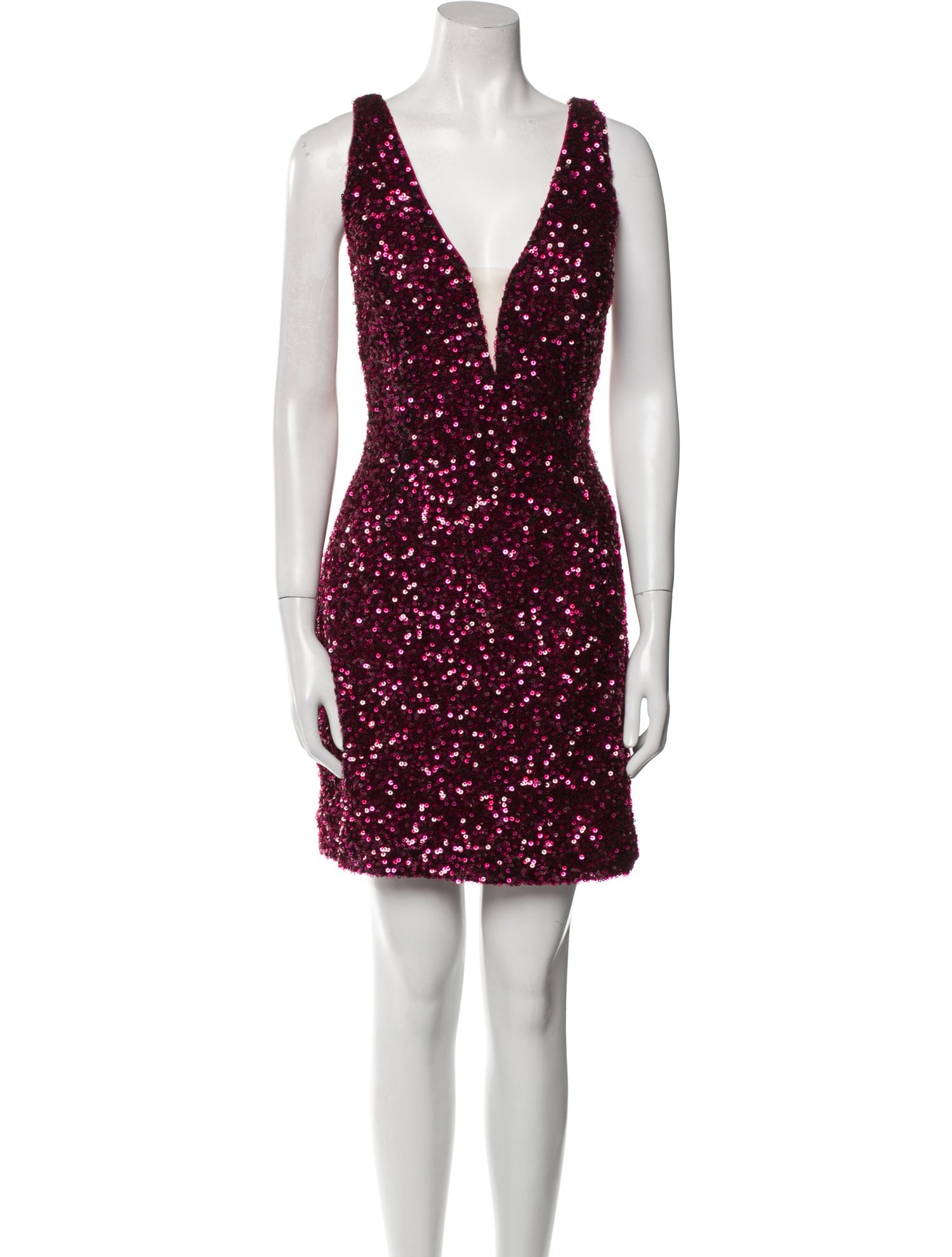 Jovani Plunge Neckline Mini Dress