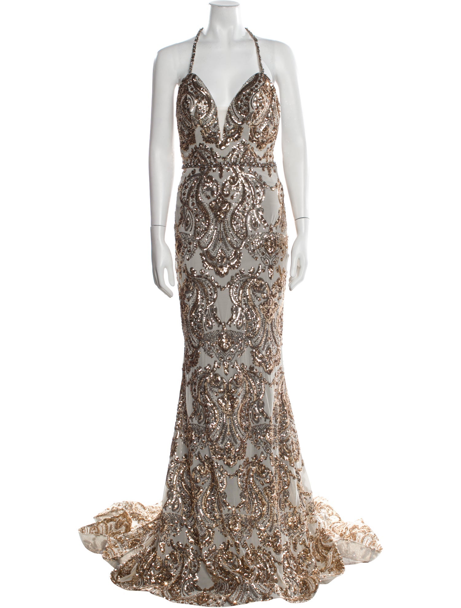 Jovani Paisley Print Long Dress