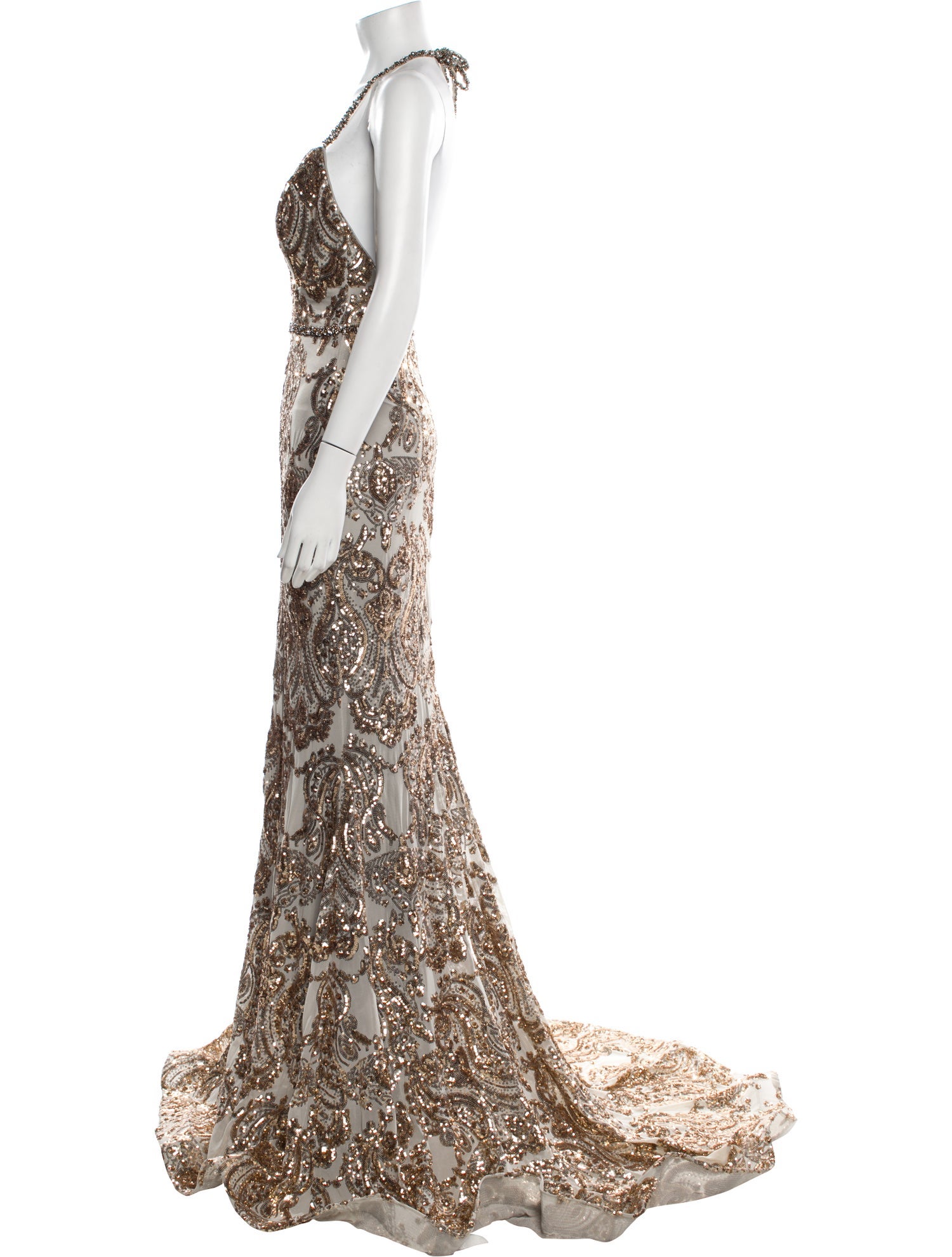 Jovani Paisley Print Long Dress