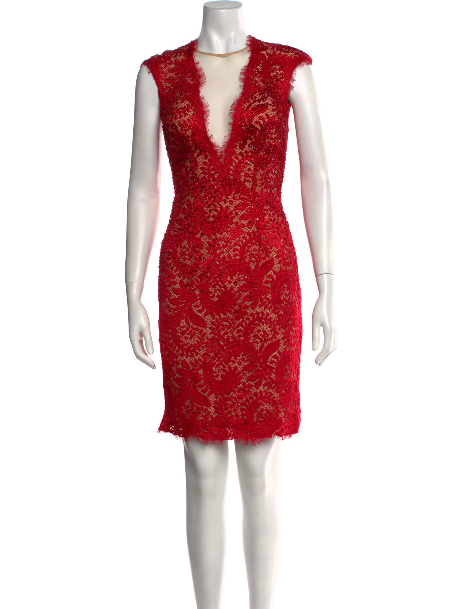 Jovani Lace Pattern Knee-Length Dress