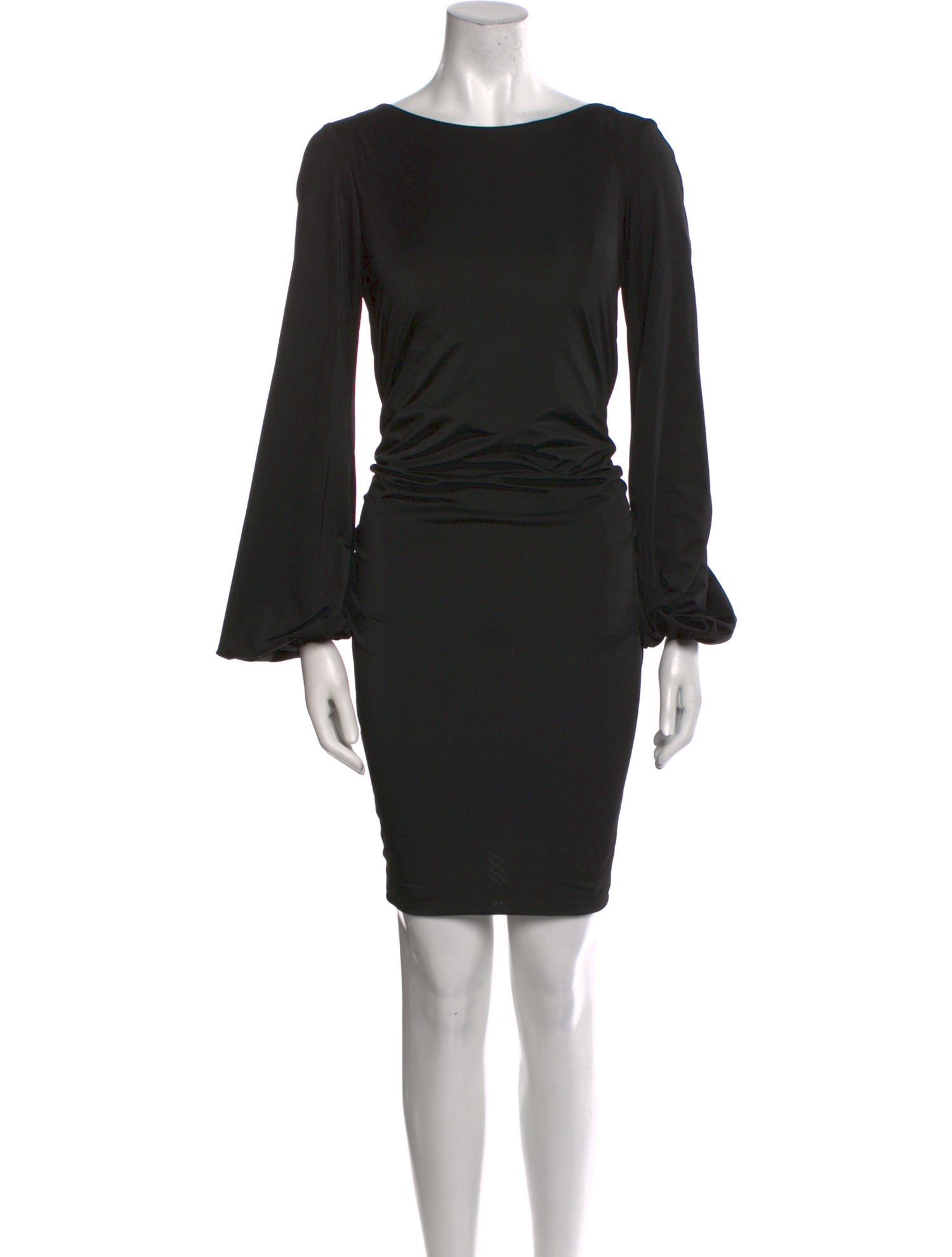 Jovani Bateau Neckline Mini Dress