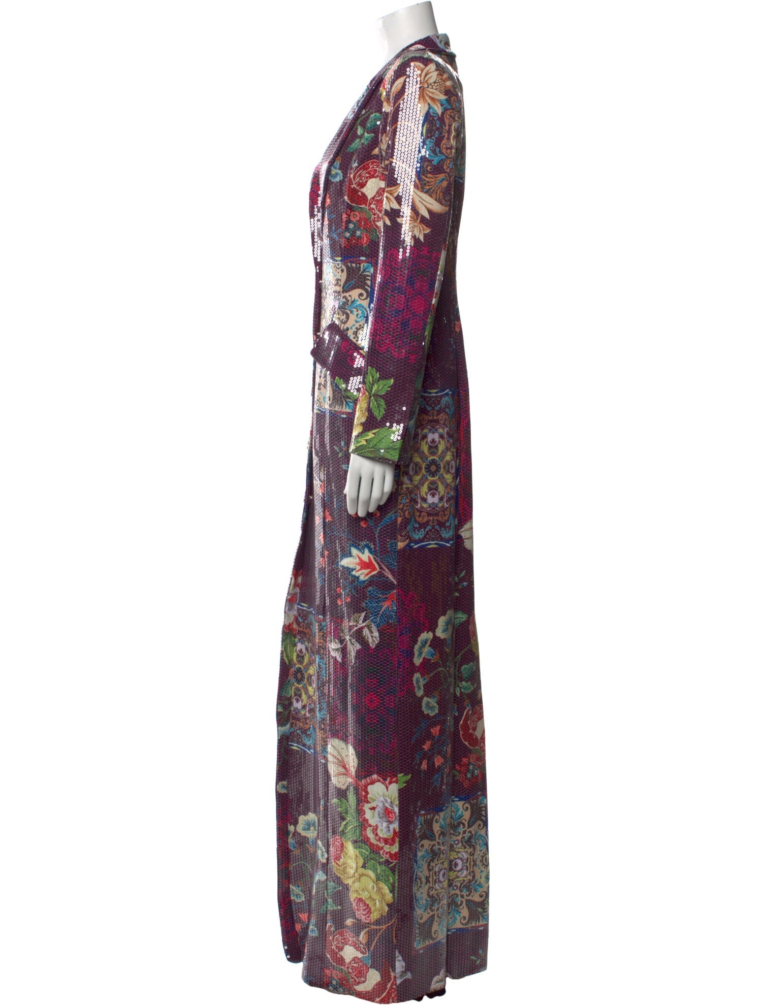 Jovani Linen Floral Print Coat