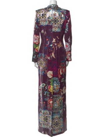 Jovani Linen Floral Print Coat