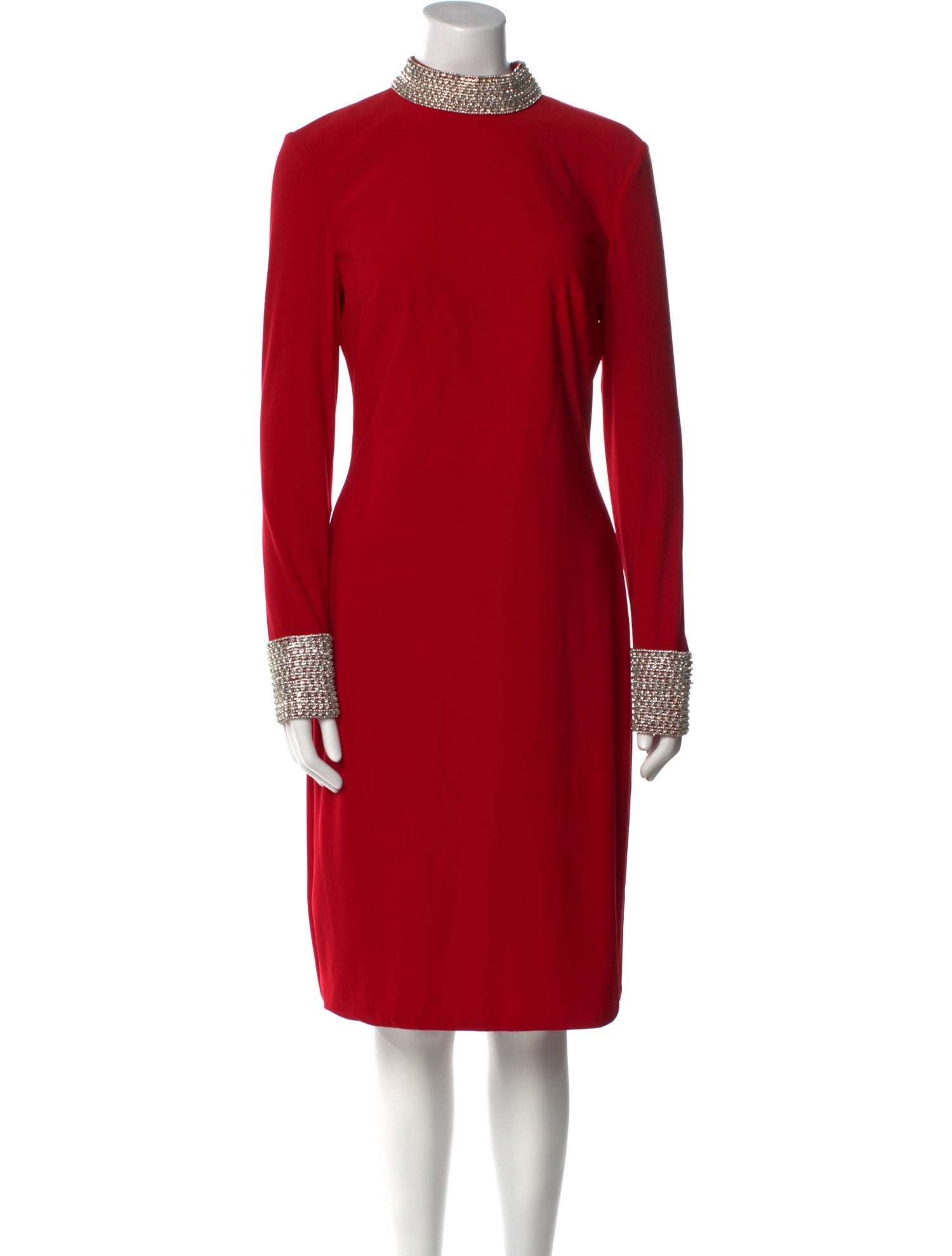 Jovani Mock Neck Knee-Length Dress