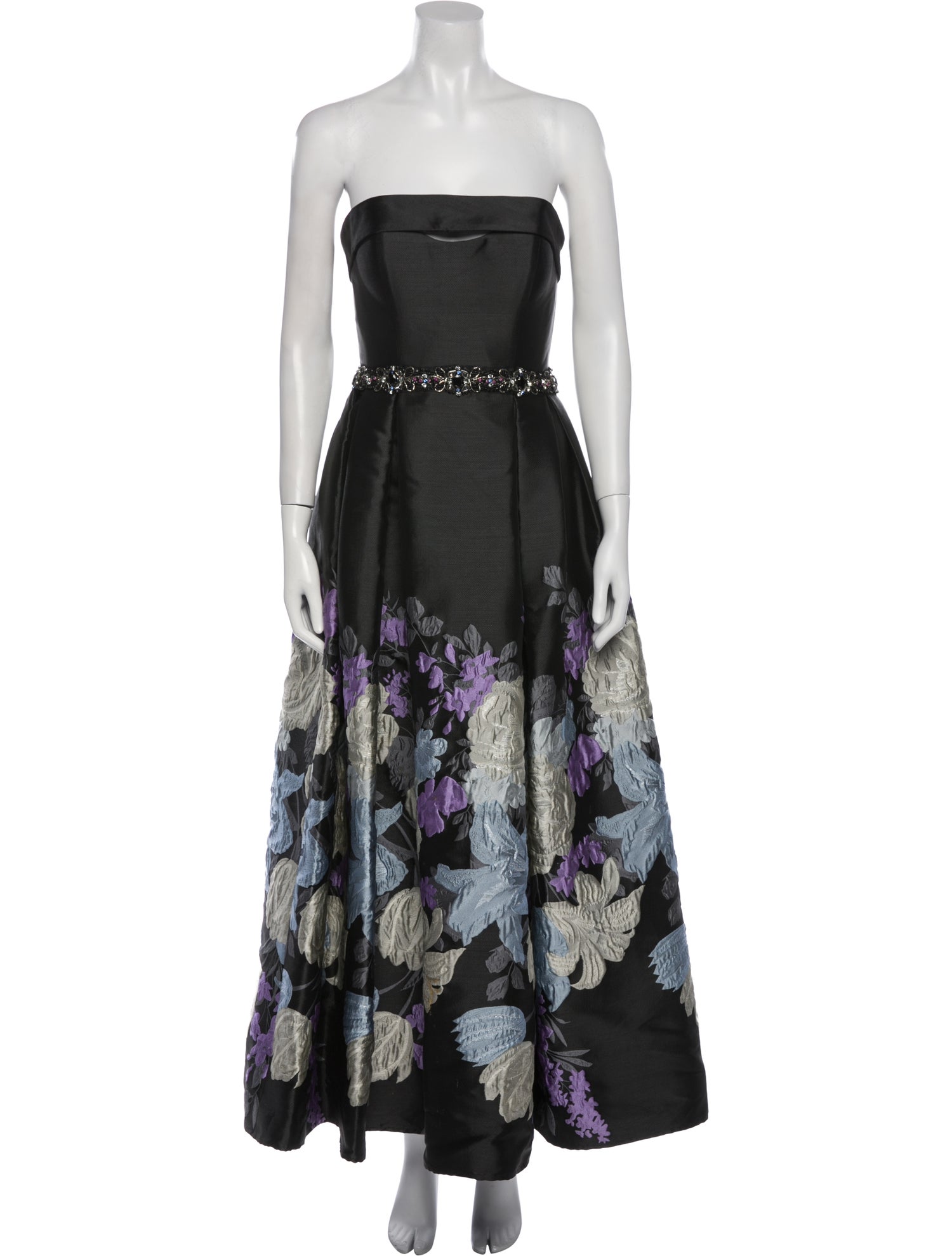 Jovani Floral Print Midi Length Dress