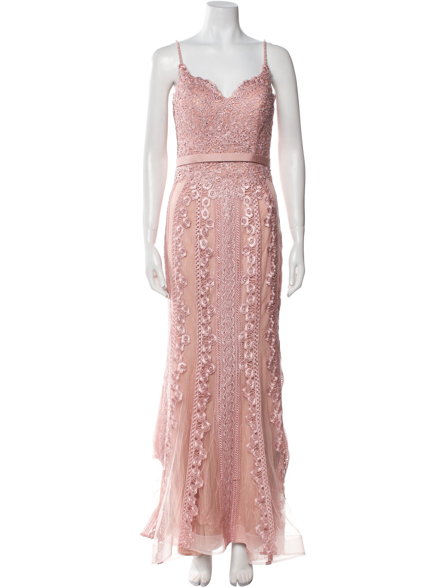 Jovani Lace Pattern Long Dress