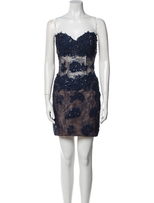 Jovani Lace Pattern Mini Dress