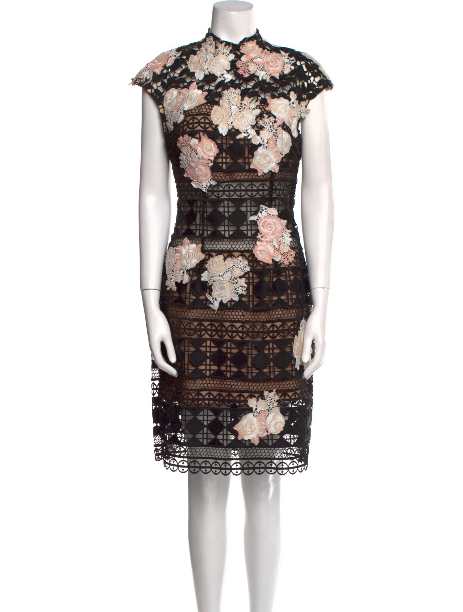 Jovani Lace Pattern Knee-Length Dress