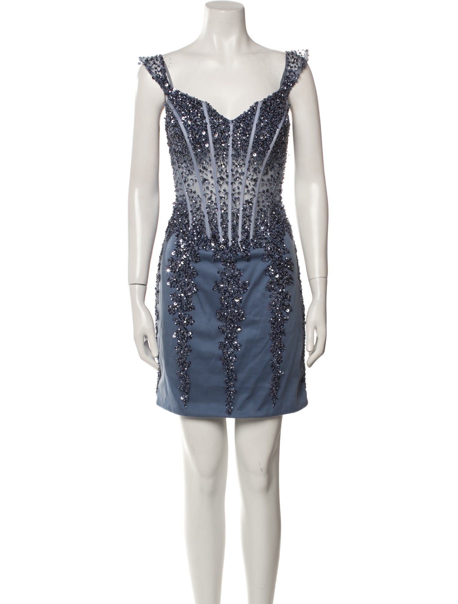 Jovani V-Neck Mini Dress