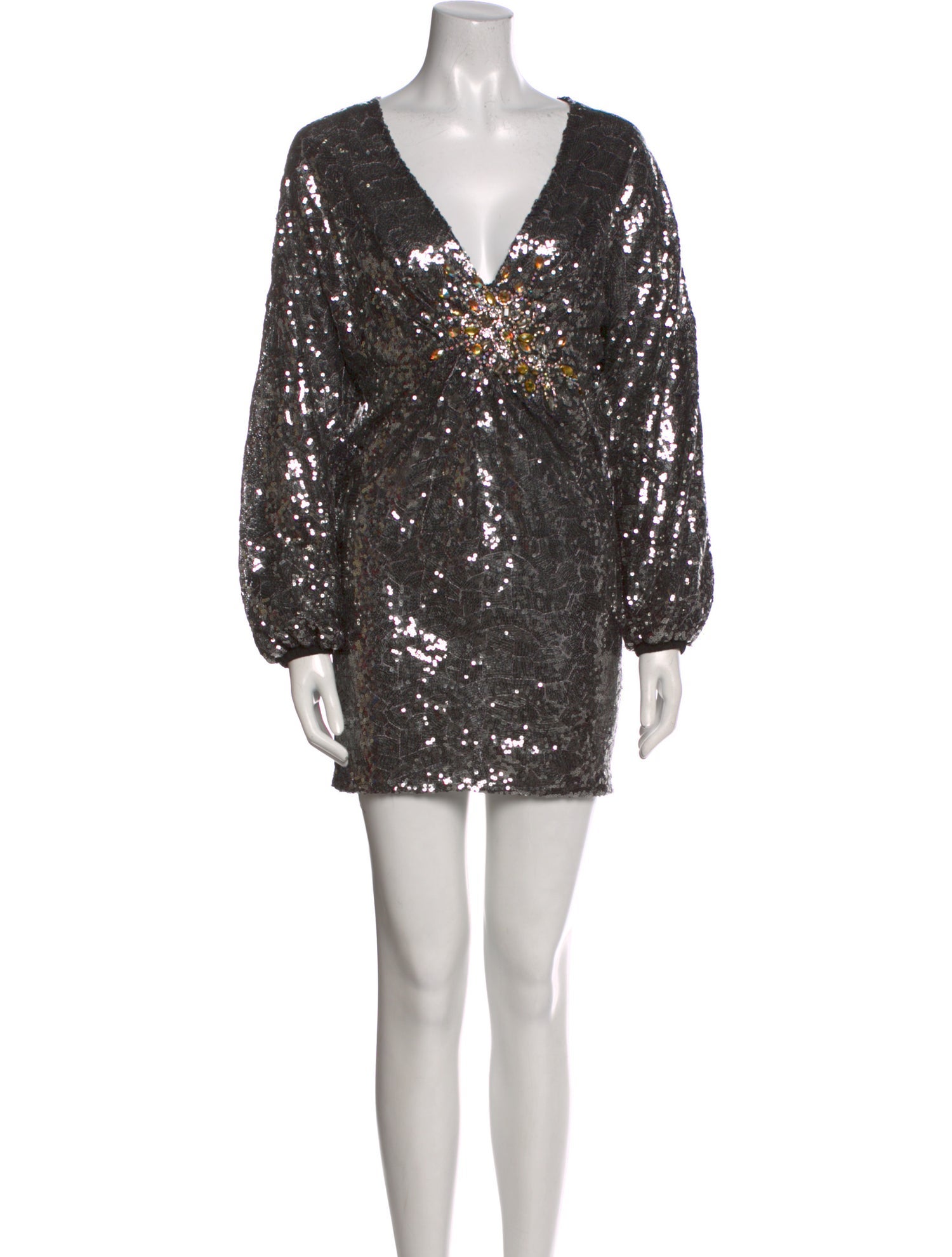 Jovani V-Neck Mini Dress