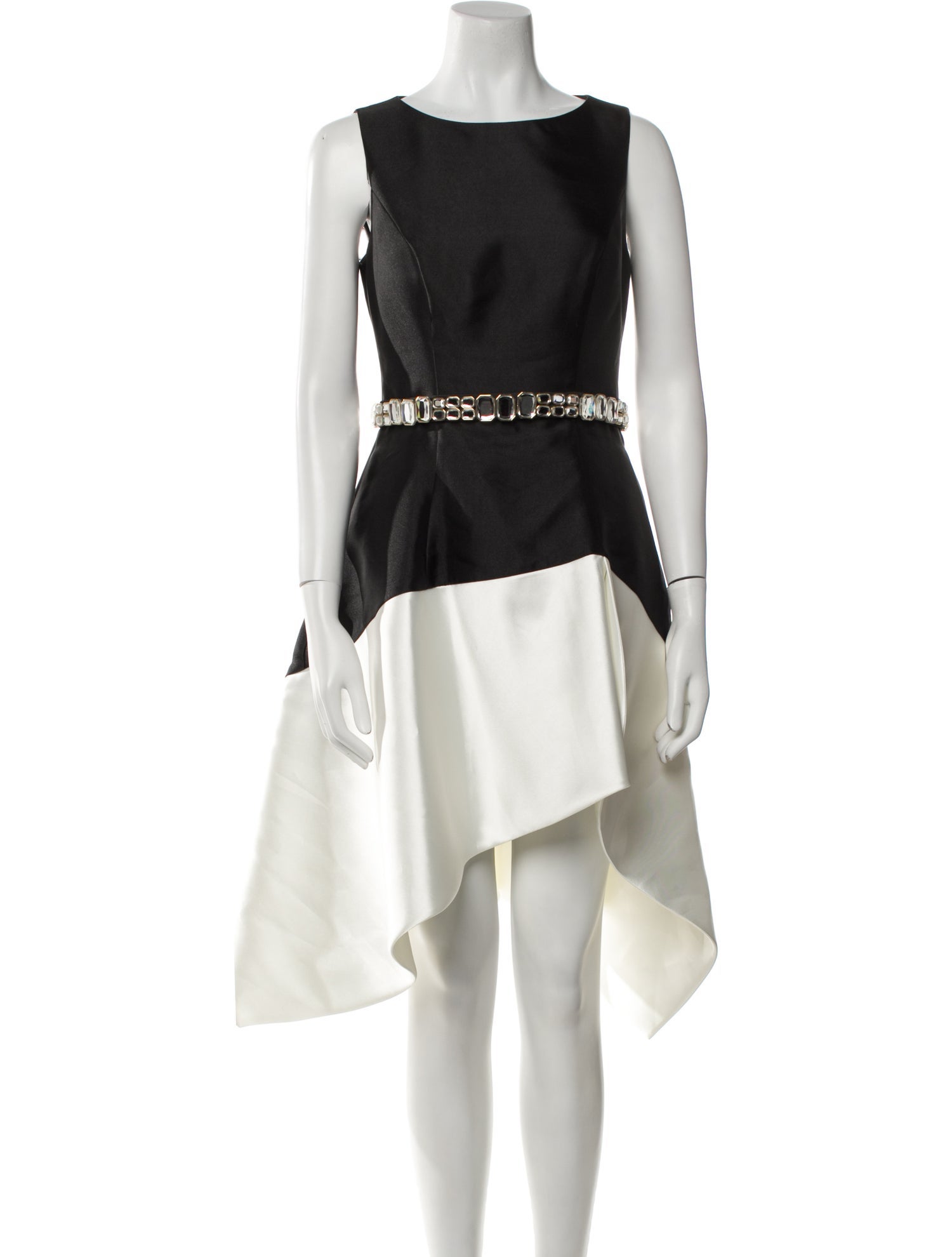 Jovani Bateau Neckline Mini Dress