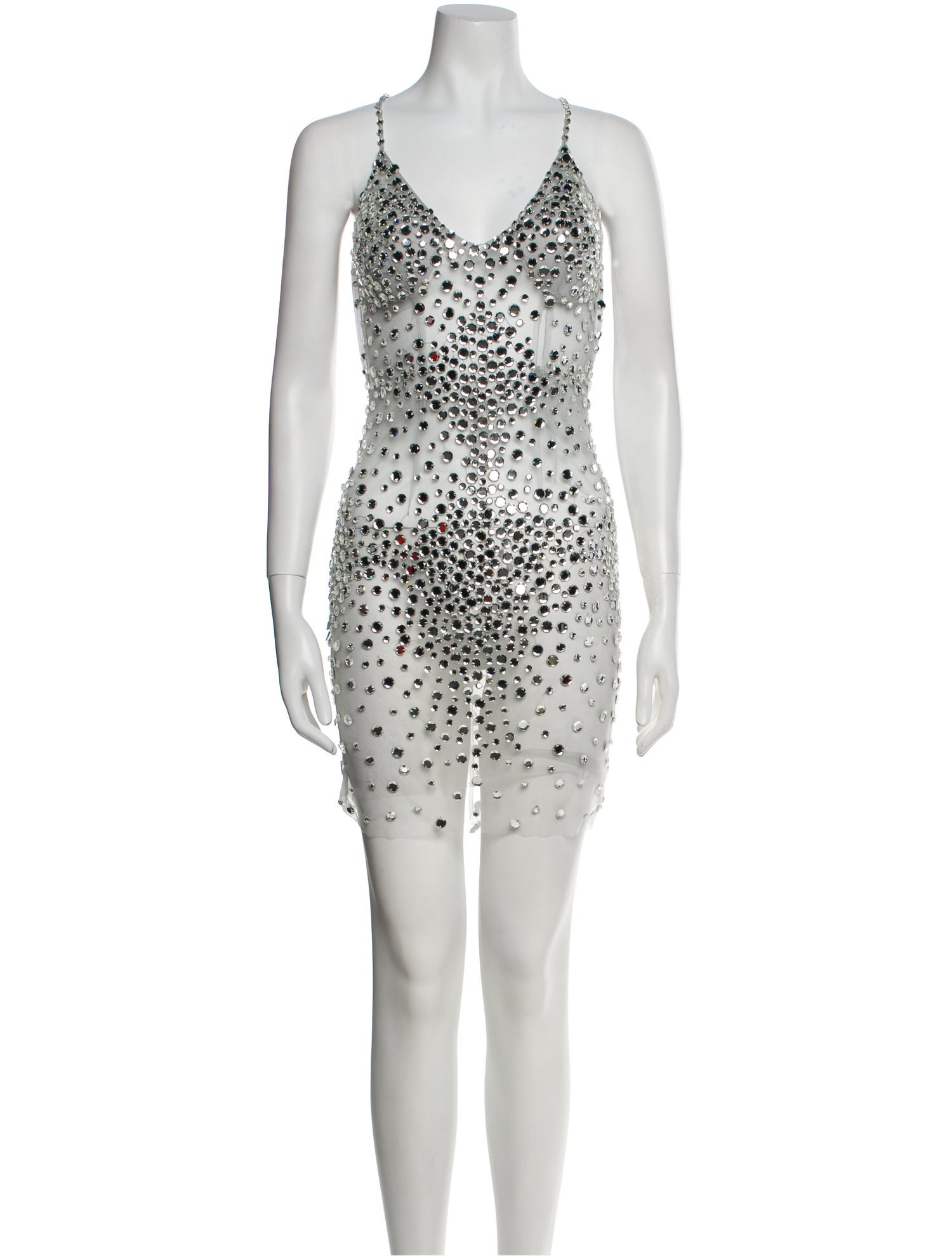 Jovani V-Neck Knee-Length Dress