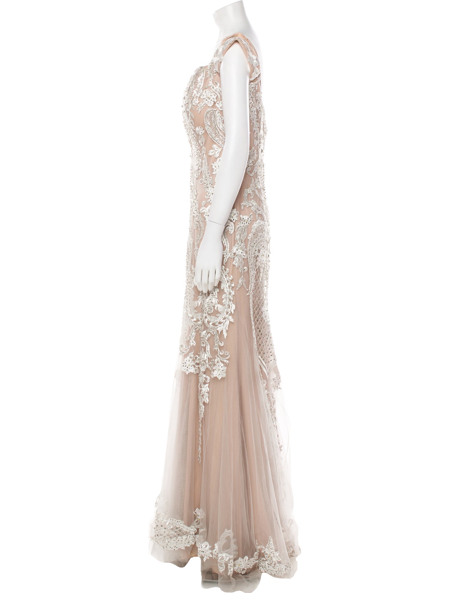 Jovani Lace Pattern Long Dress