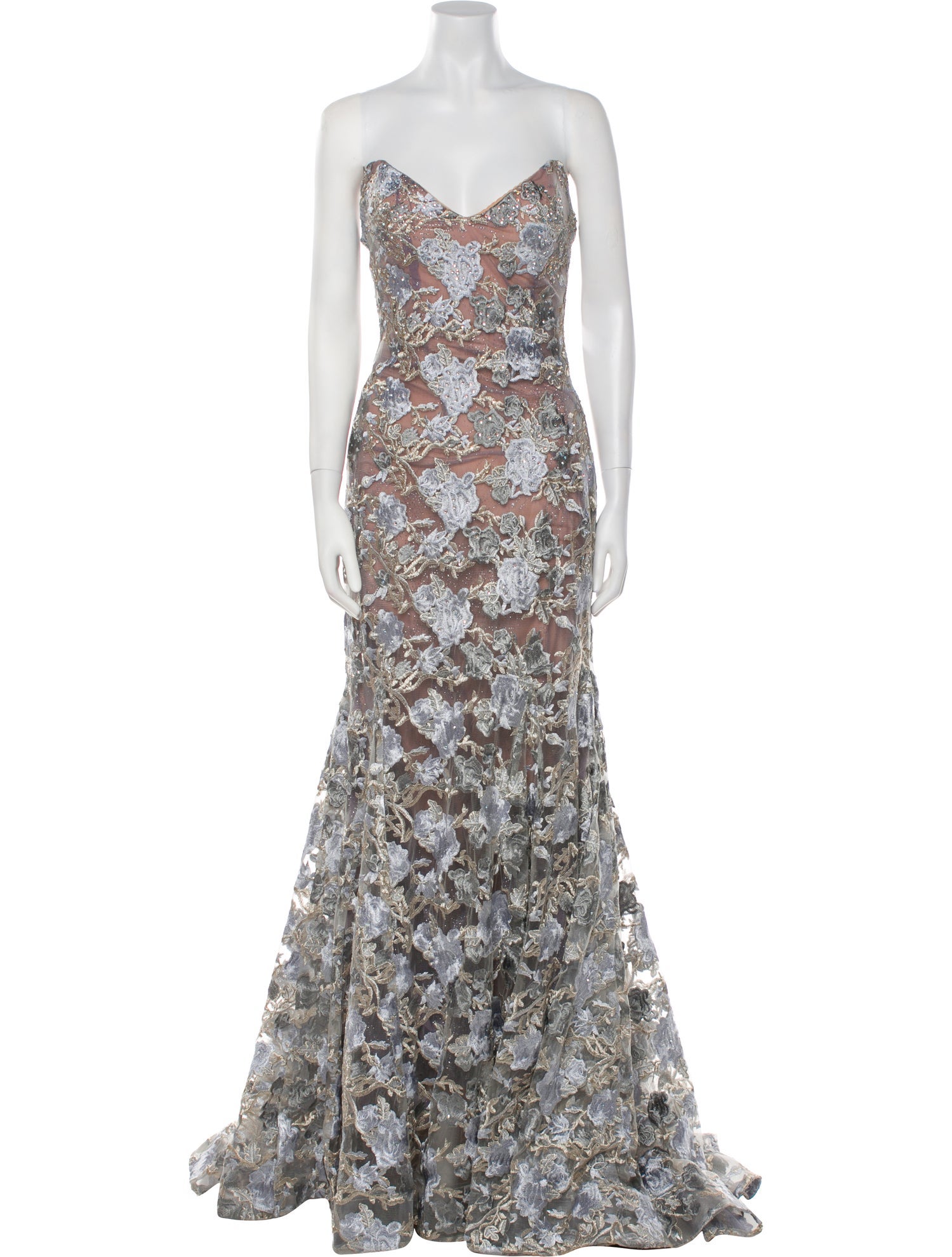 Jovani Lace Pattern Long Dress