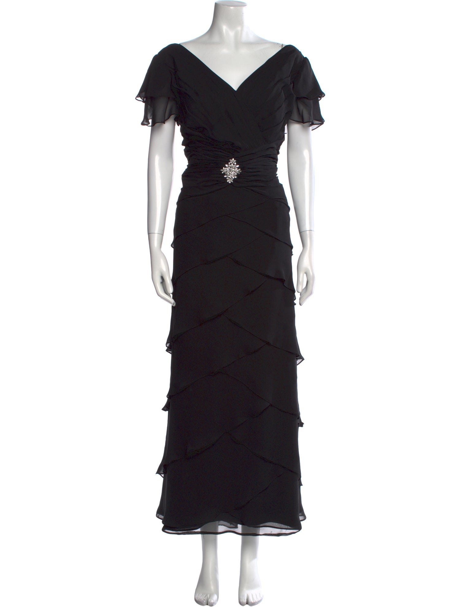 Jovani V-Neck Long Dress