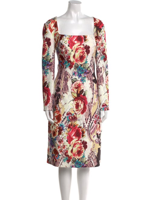Jovani Floral Print Midi Length Dress