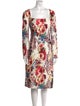 Jovani Floral Print Midi Length Dress