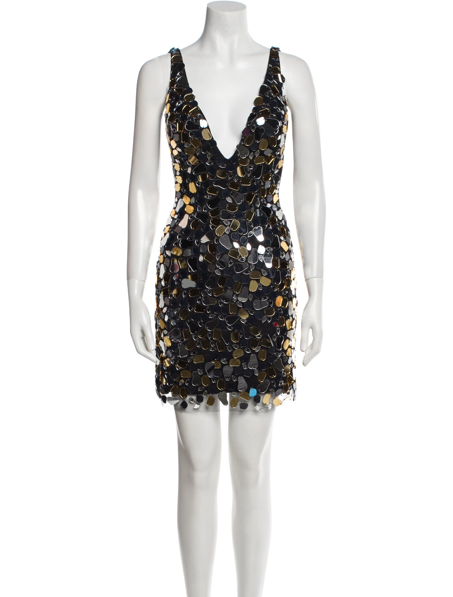 Jovani Plunge Neckline Mini Dress