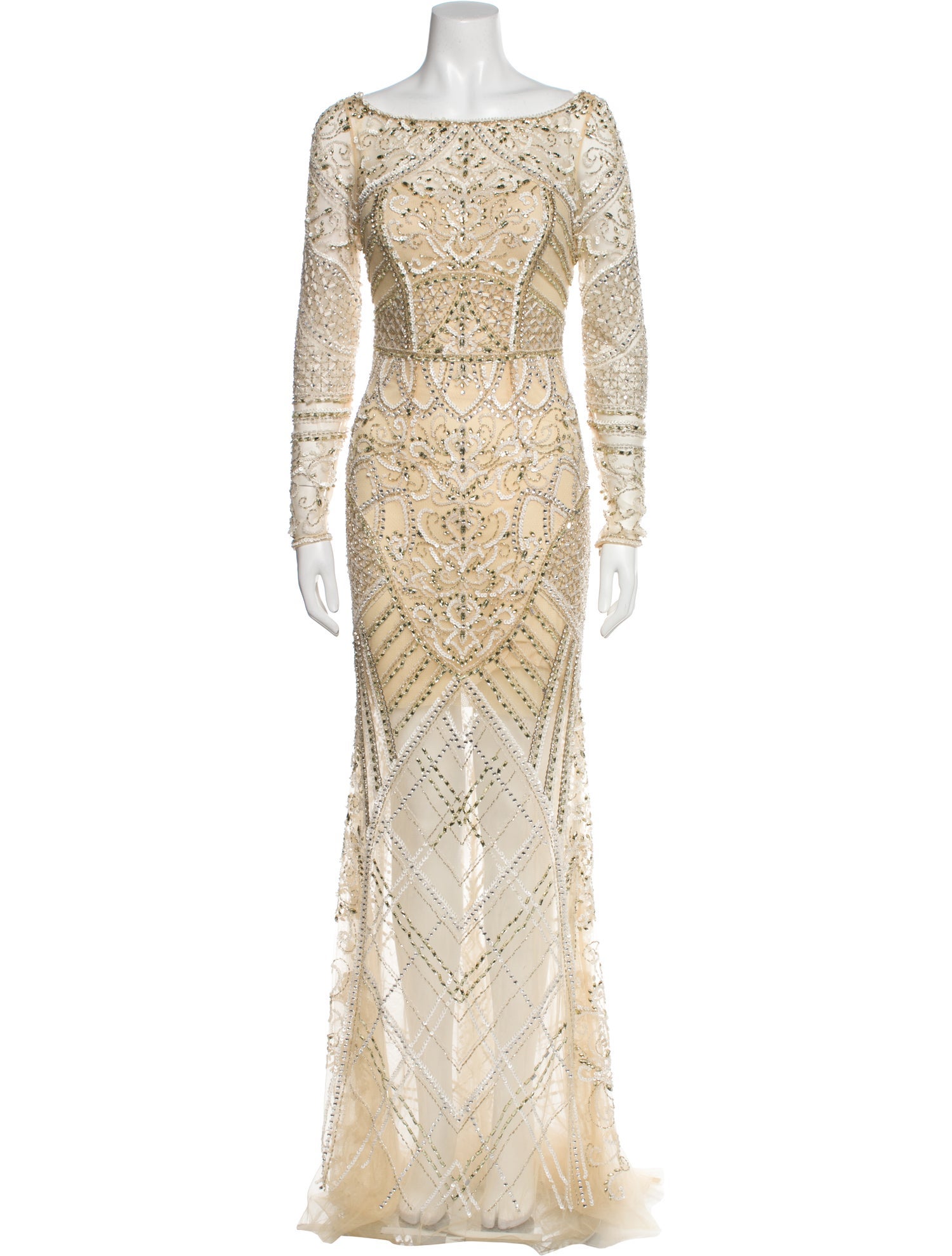Jovani Lace Pattern Long Dress