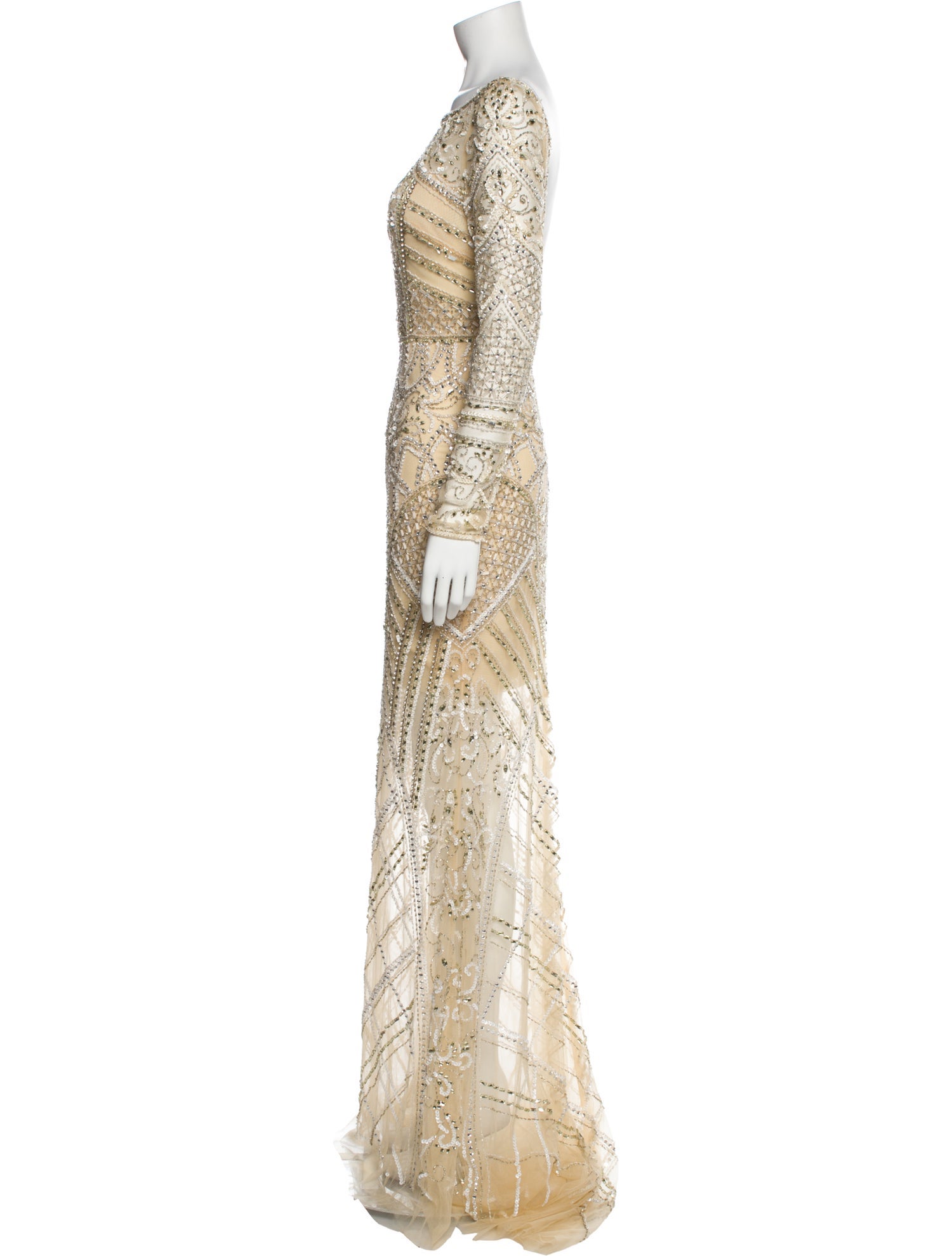 Jovani Lace Pattern Long Dress