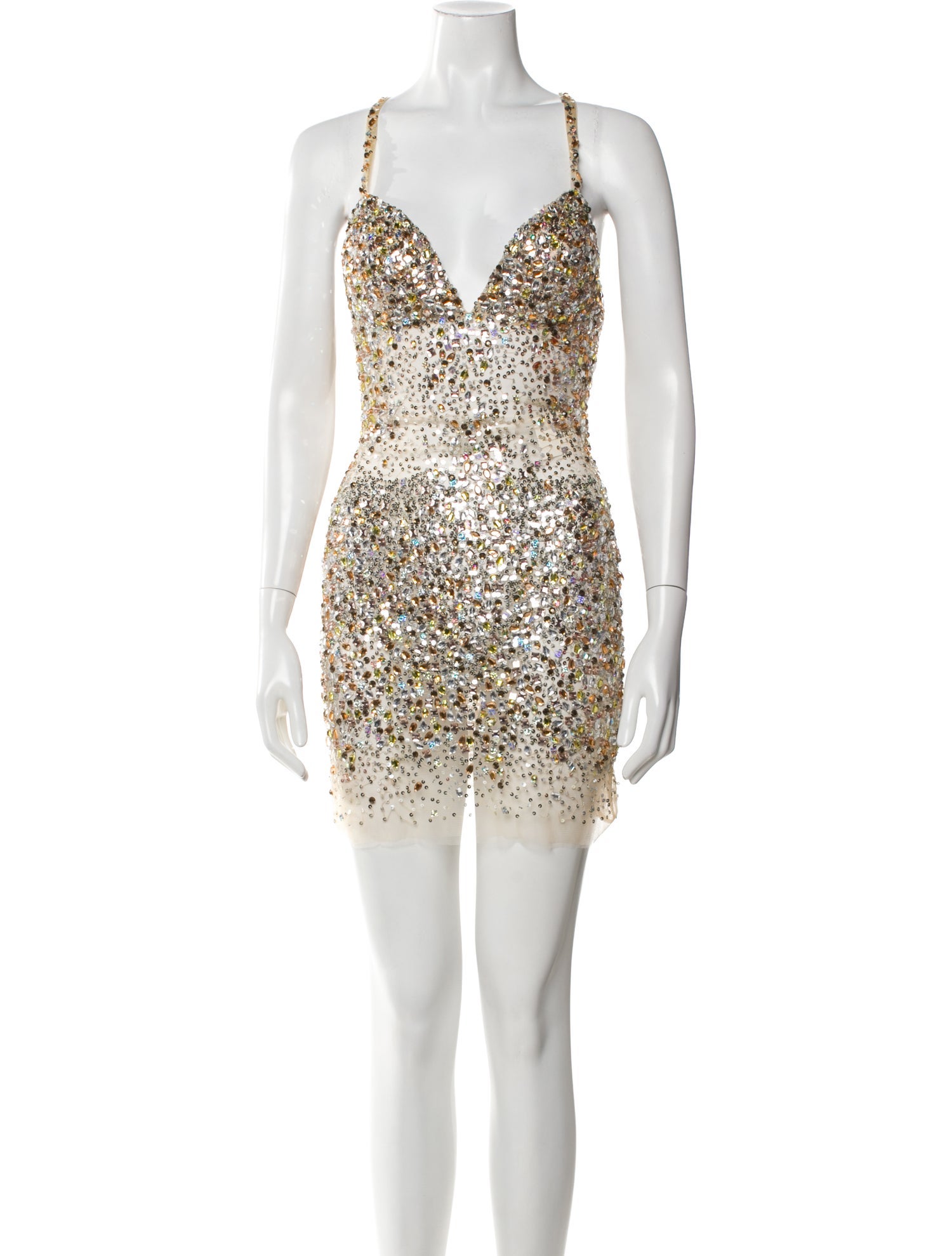 Jovani V-Neck Mini Dress