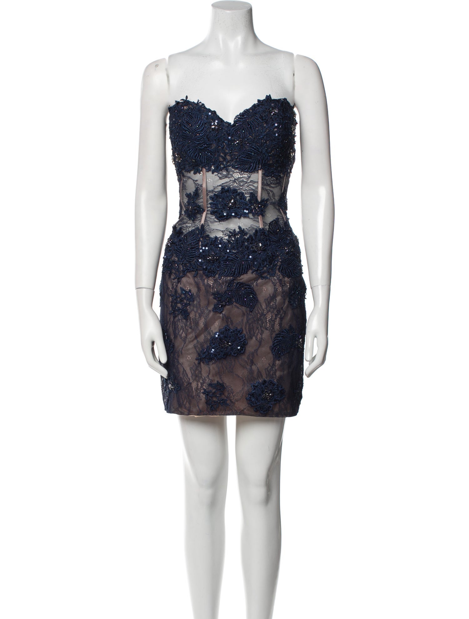 Jovani Lace Pattern Mini Dress