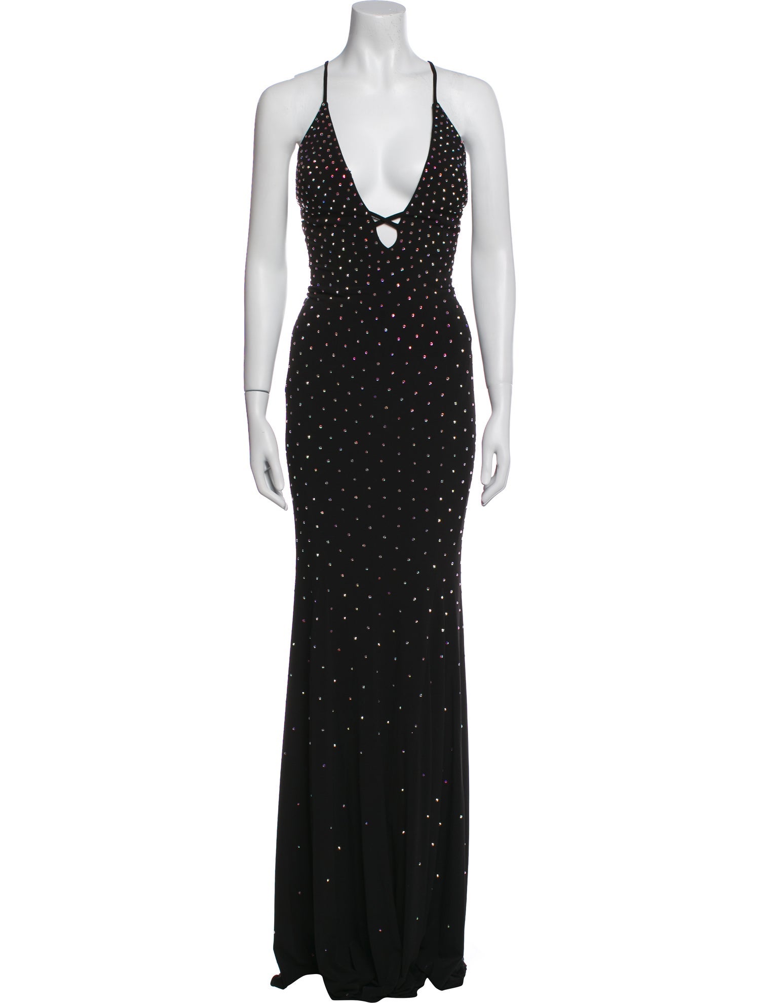 Jovani Polka Dot Print Long Dress