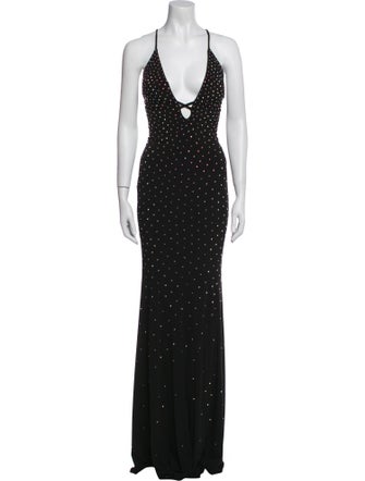 Jovani Polka Dot Print Long Dress