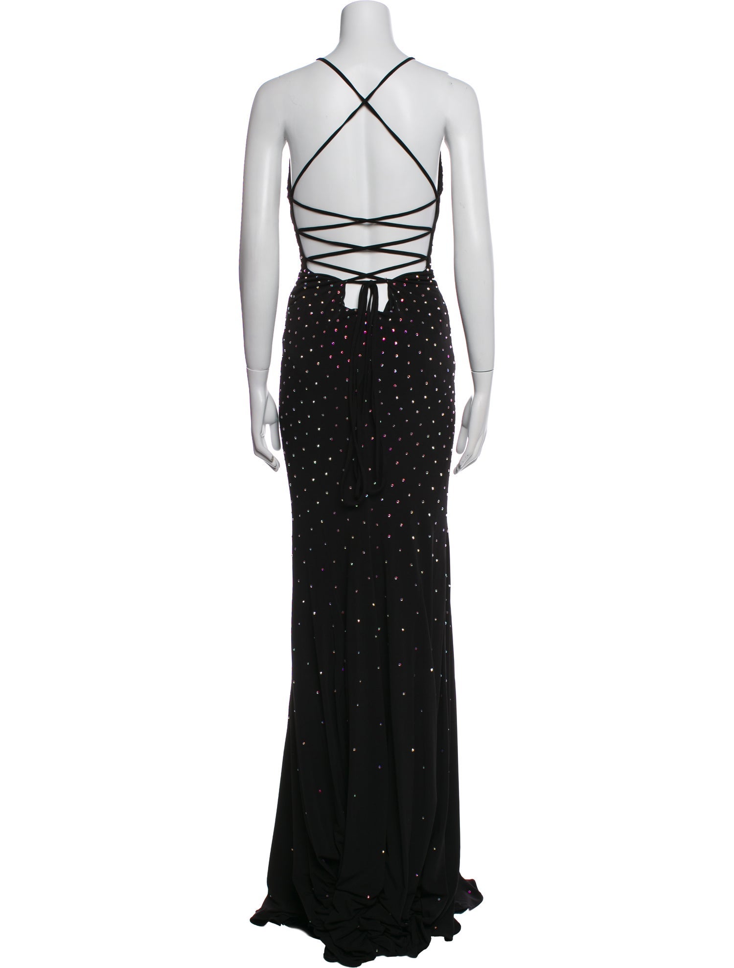 Jovani Polka Dot Print Long Dress