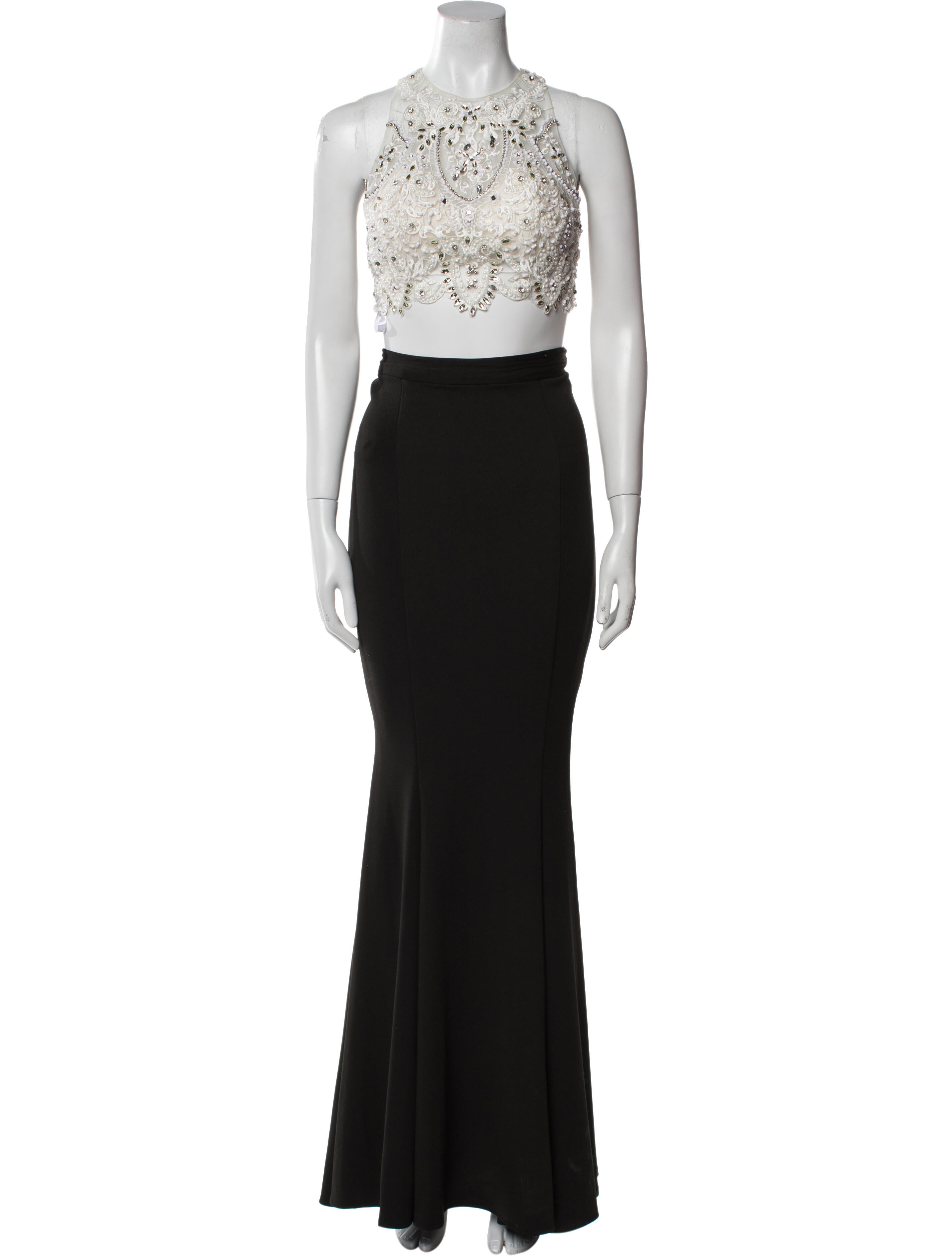 Jovani Mesh Accents Skirt Set