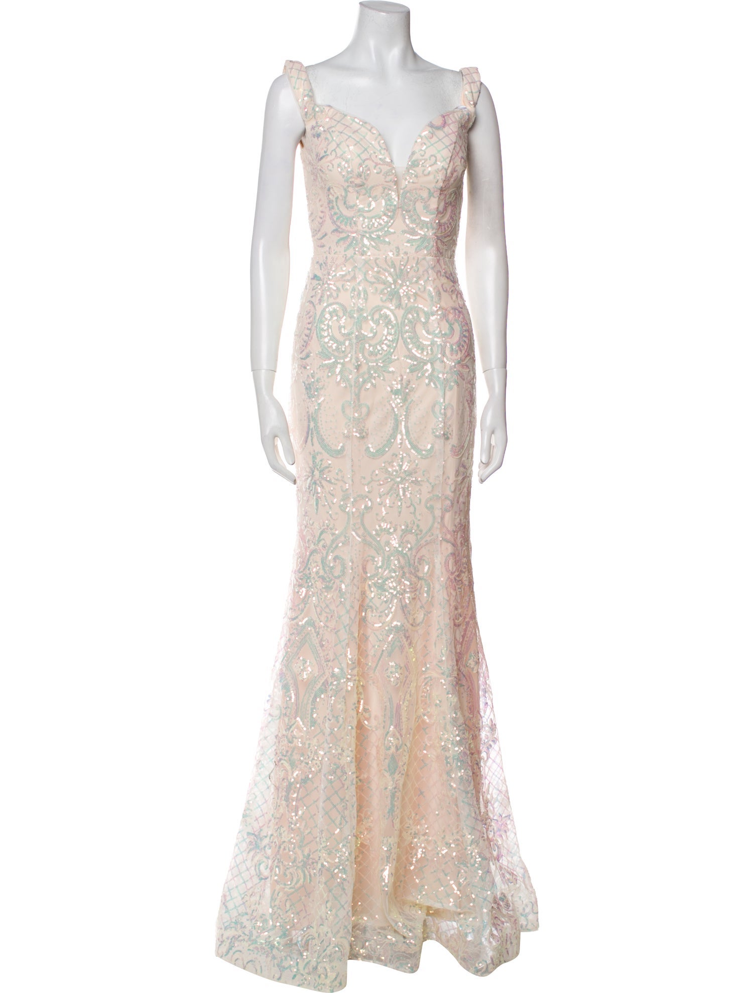 Jovani Lace Pattern Long Dress w/ Tags