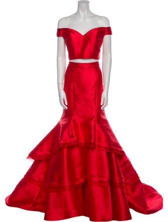 Jovani Off-The-Shoulder Midi Length Dress