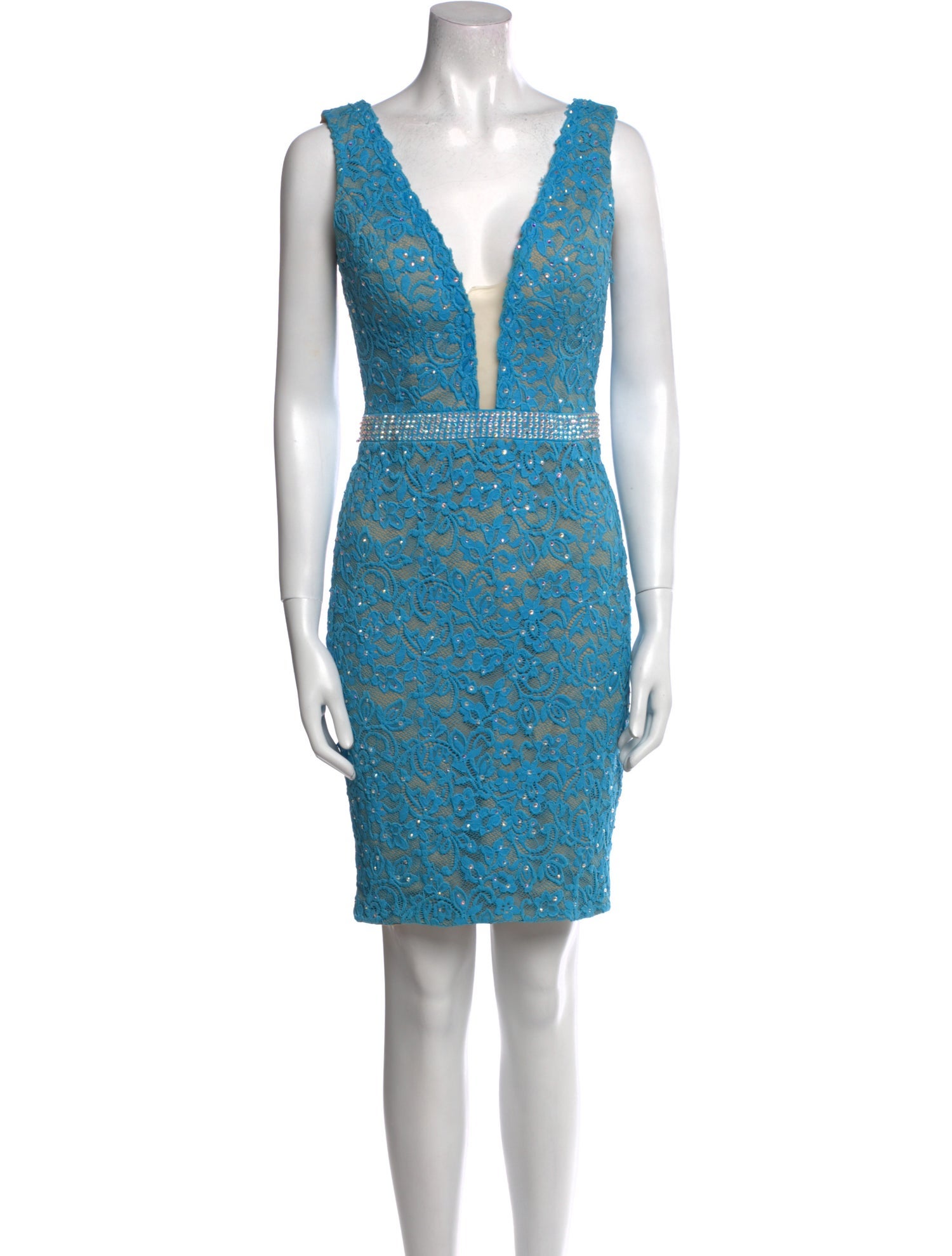 Jovani Lace Pattern Knee-Length Dress