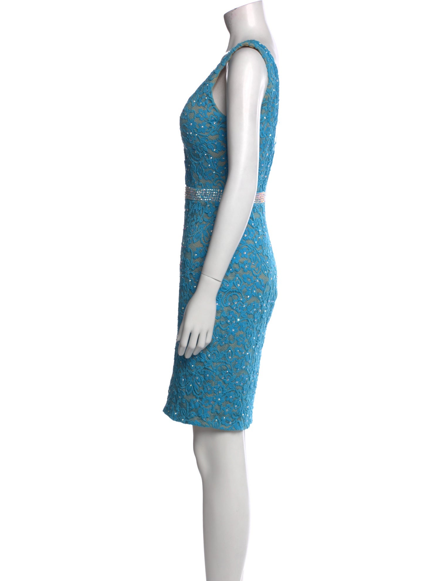 Jovani Lace Pattern Knee-Length Dress