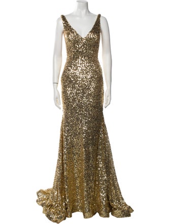 Jovani V-Neck Long Dress