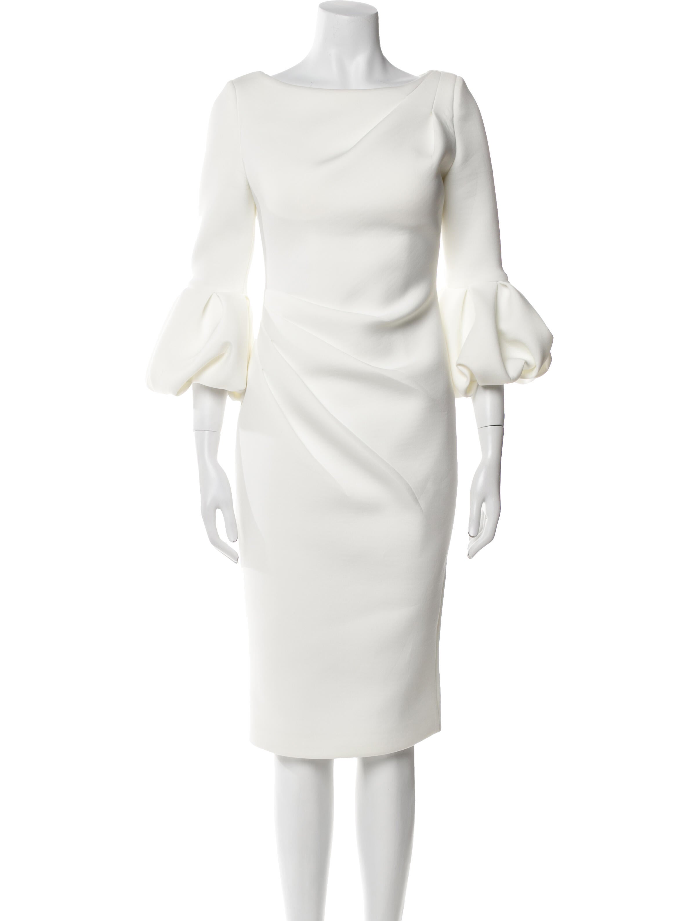 Jovani Bateau Neckline Midi Length Dress