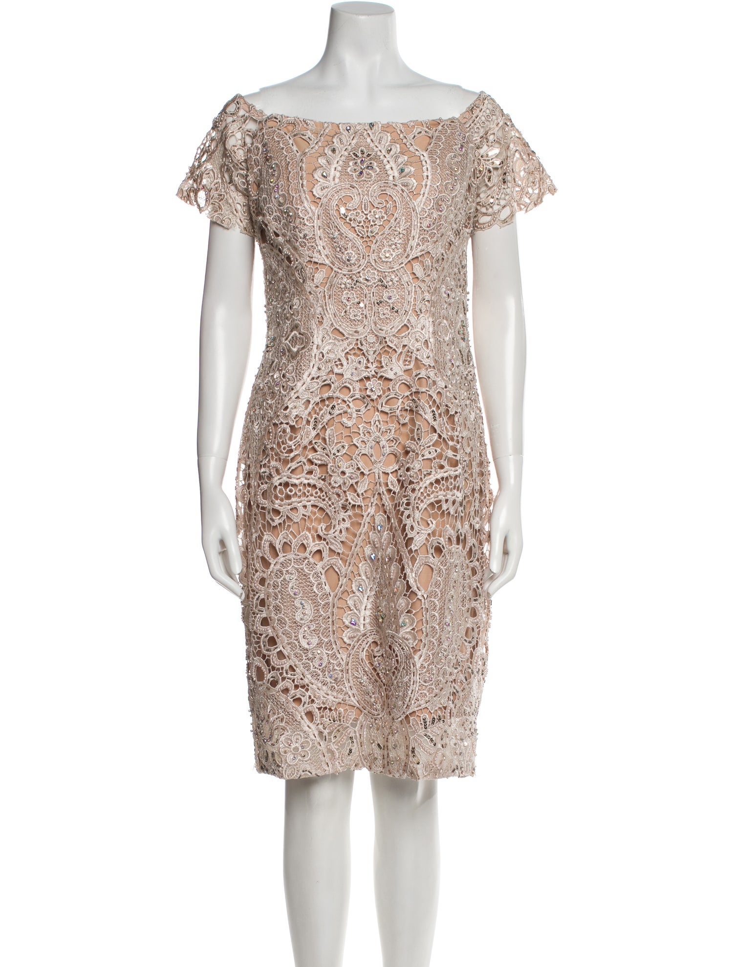 Jovani Lace Pattern Knee-Length Dress
