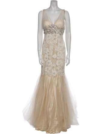 Jovani Lace Pattern Long Dress