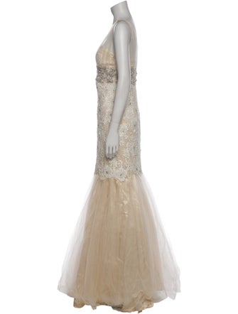 Jovani Lace Pattern Long Dress