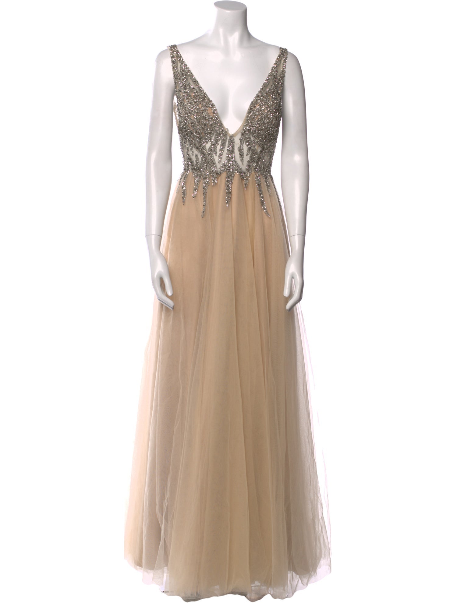 Jovani V-Neck Long Dress