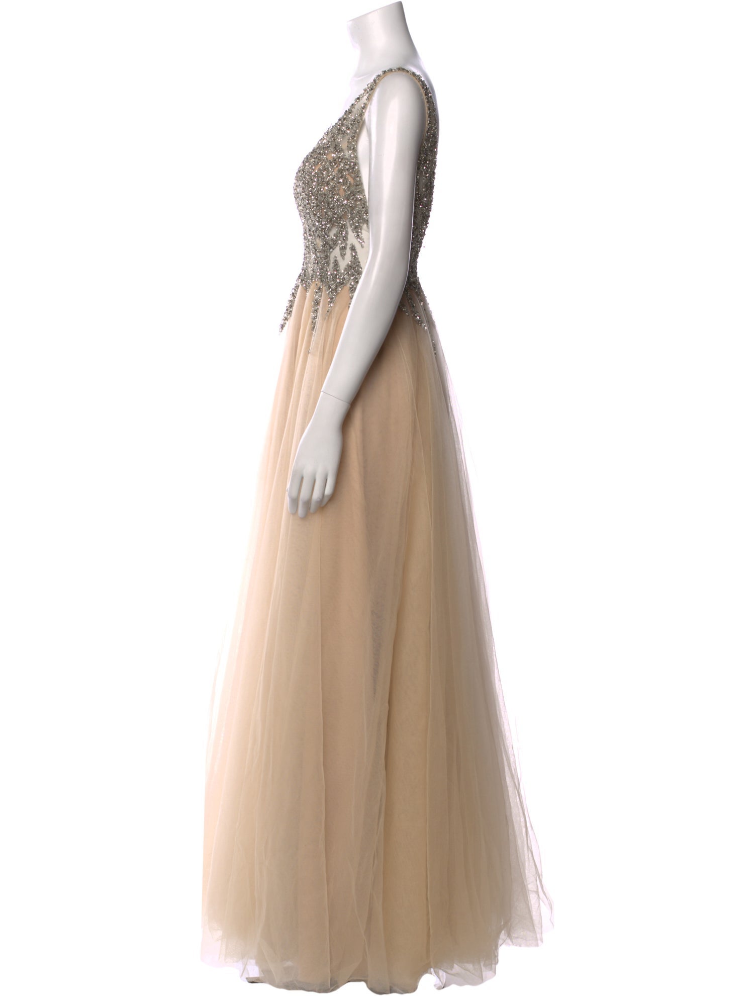 Jovani V-Neck Long Dress