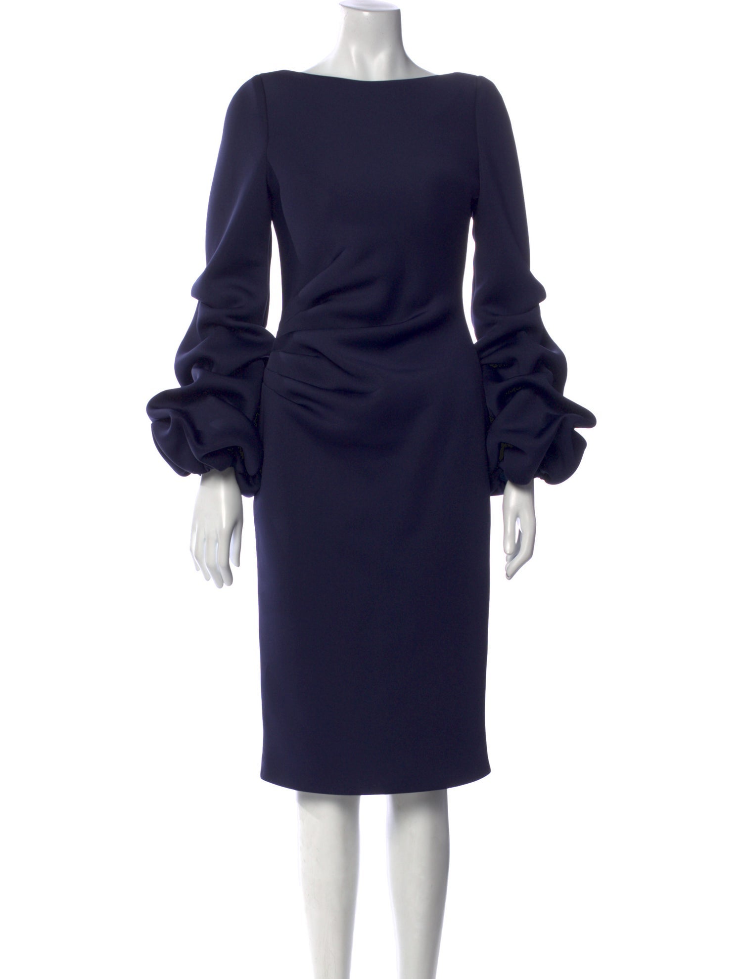 Jovani Bateau Neckline Midi Length Dress