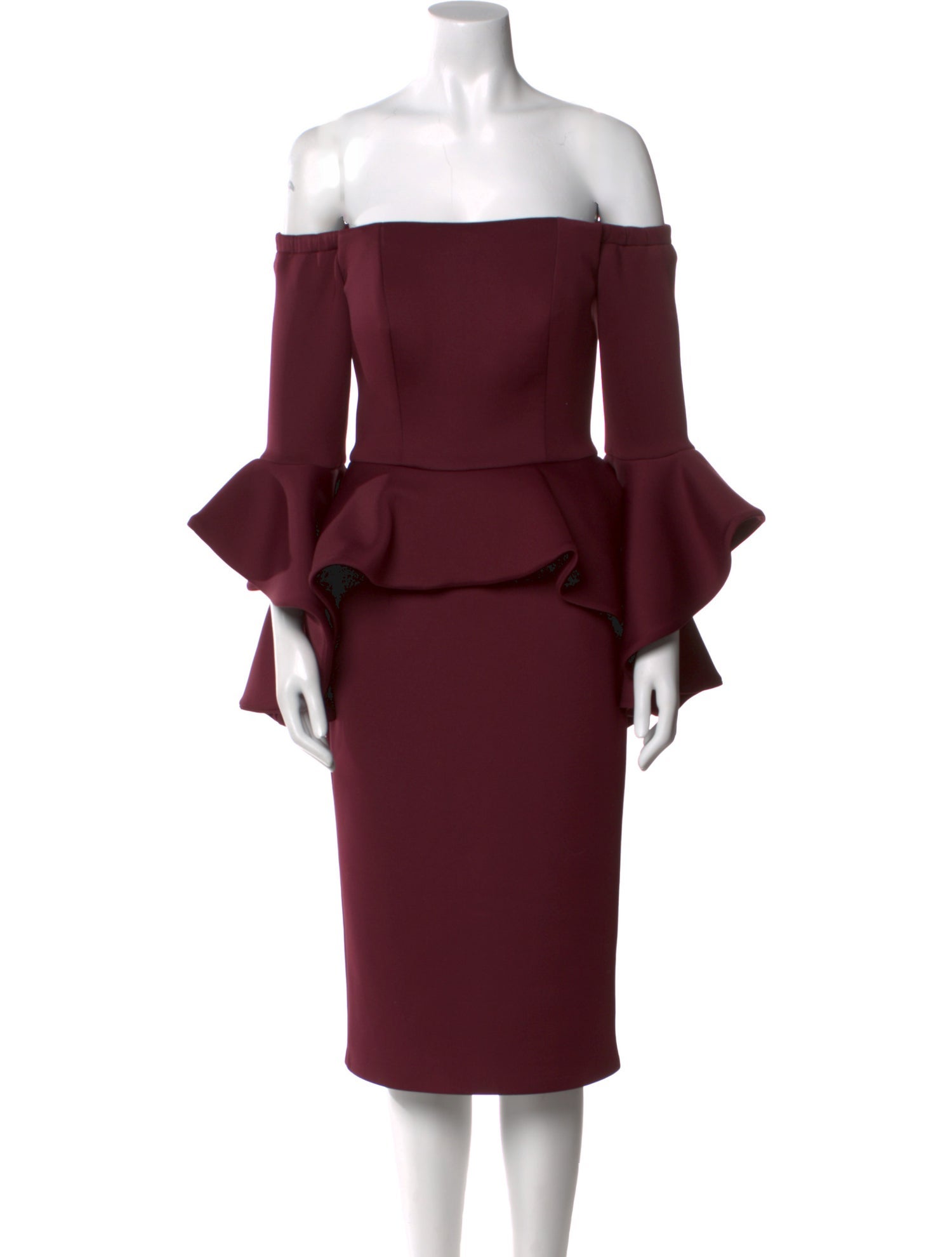 Jovani Off-The-Shoulder Knee-Length Dress