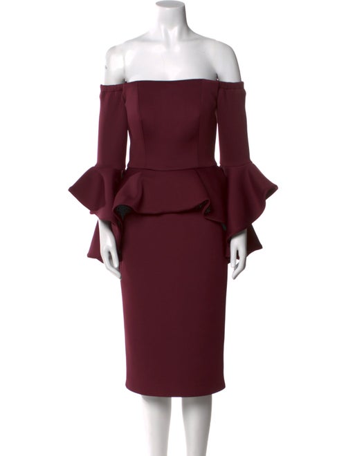 Jovani Off-The-Shoulder Knee-Length Dress