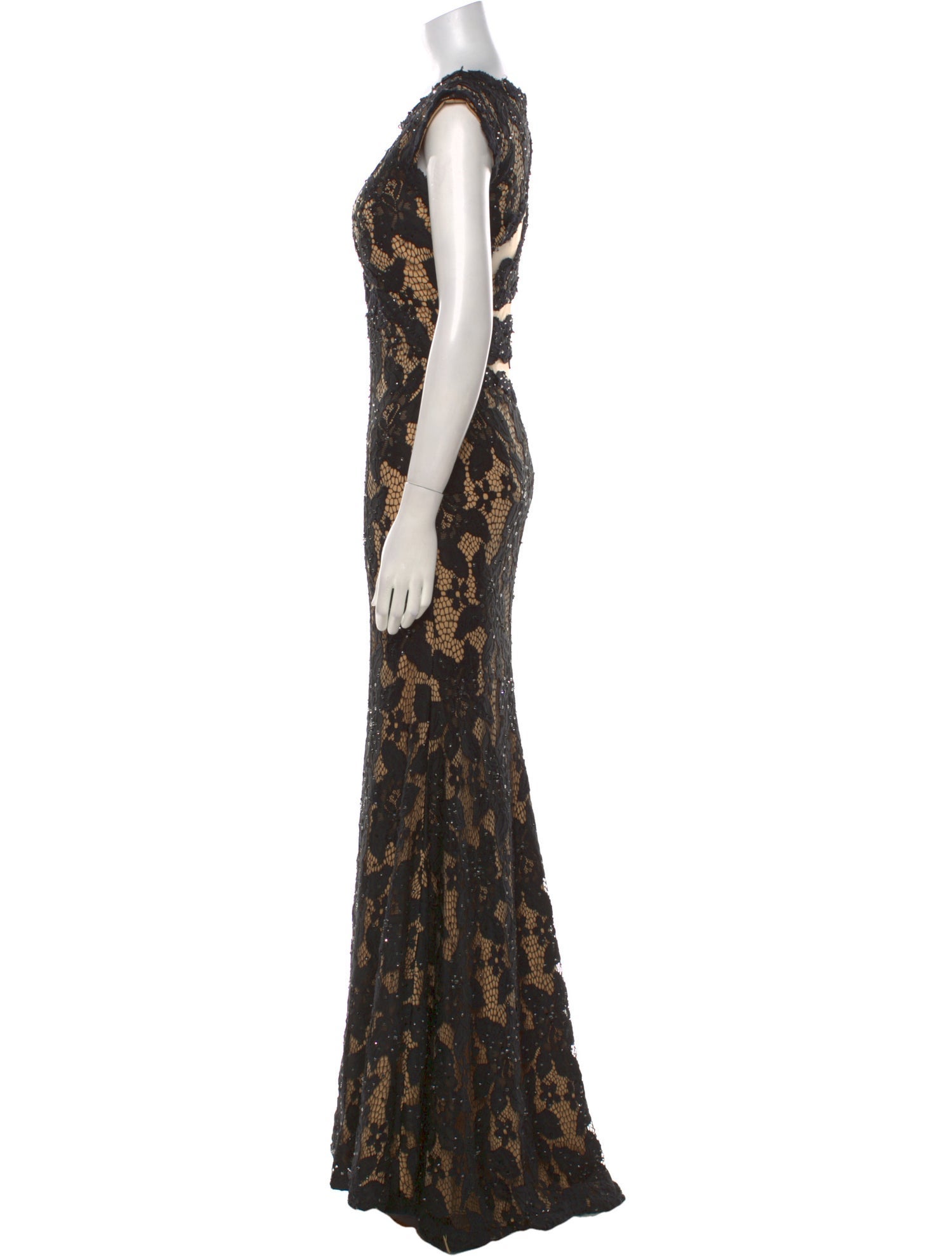 Jovani Lace Pattern Long Dress