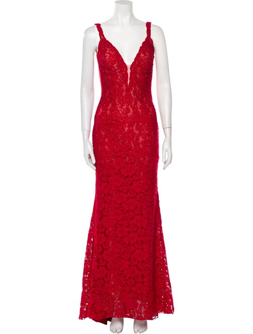 Jovani Lace Pattern Long Dress